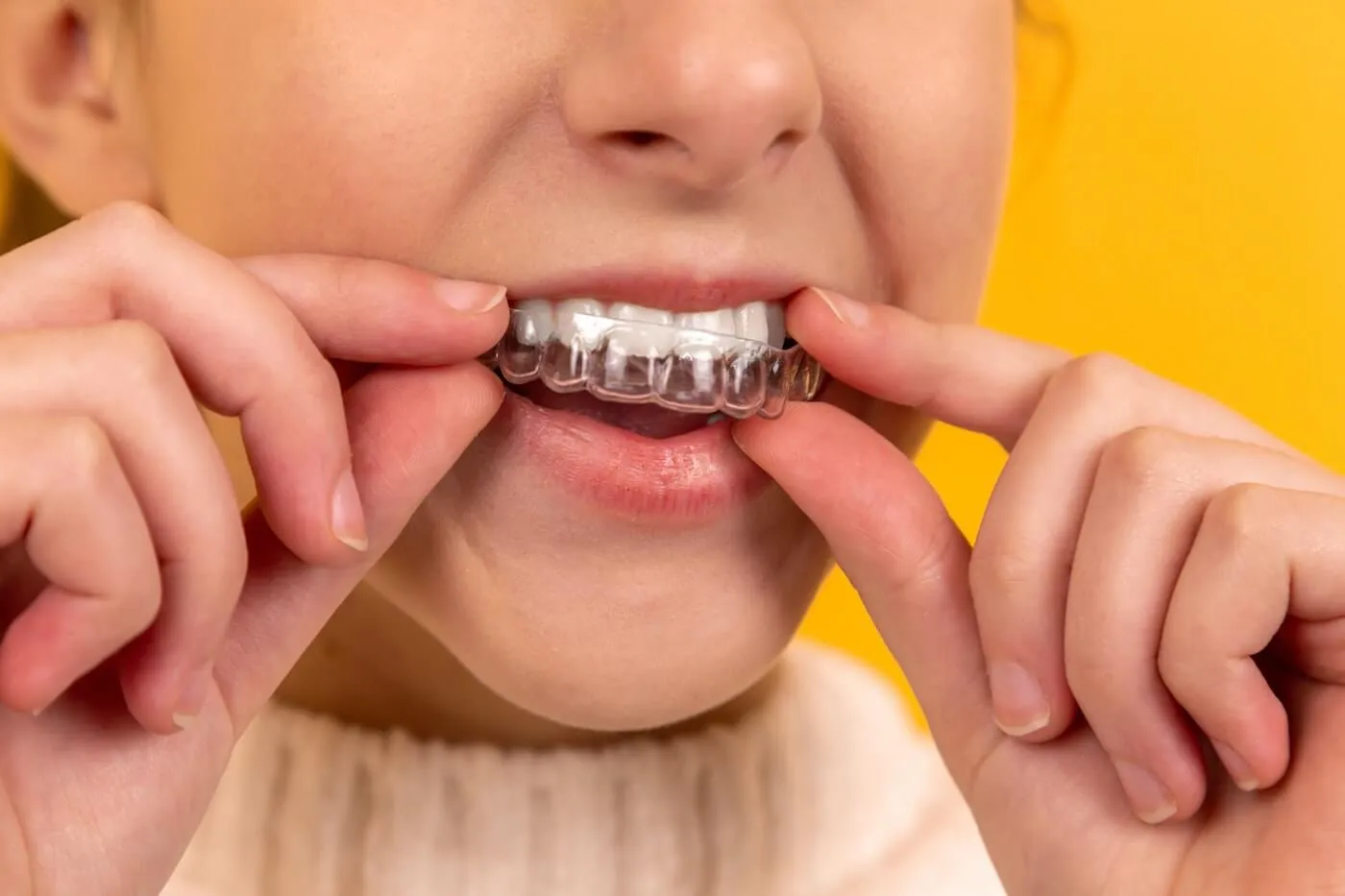 Clear aligner tray and orthodontic braces at The Aesthetic Edge, Bangalore