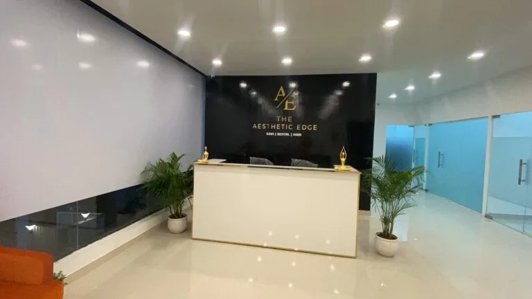 Modern reception area of The Aesthetic Edge clinic - The Aesthetic Edge
